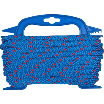 Železářství CONNEX PP Lano pletené 8pramenné, 8 mm × 15 m, modrá/červ., navíječ DY2701711