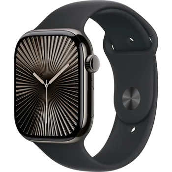 Chytré hodinky Apple Watch Series 10 46mm Cellular Slate Titanium Case with Black Sport Band - S/M
