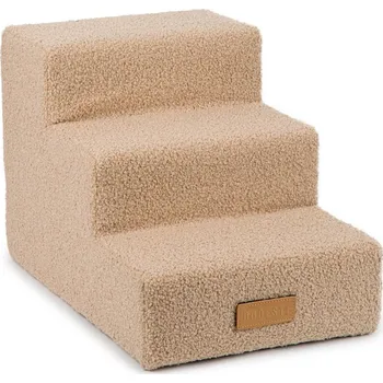 Železářství Dogeste Schody pro psy a kočky 3 stupně, rampa 45×30×30 cm, tmavě béžové
