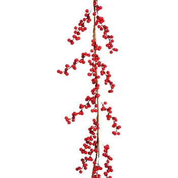 LAALU Girlanda s bobulemi a větvičkami červená 180 cm