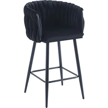 Barová židle Barová židle GLAMOUR PRINCESS (černá) - černý rám