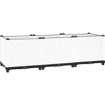 Vyvýšený záhon VidaXL bílý plast Květináč 120 cm x 40 x 38 cm