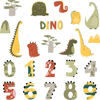 Tapeta Sipo Nástěnné samolepky Dino Numbers