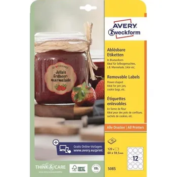 Papír Avery Zweckform 5085 Samolepící etikety tvaru květiny