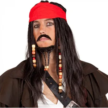 Karnevalová paruka Boland Pirátská paruka se šátkem a korálky