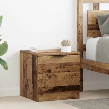 Noční stolek vidaXL Zásuvka pod postel se zásuvkou 2 pcs Staré dřevo 40 x 39 x 40cm [880498]