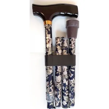 Sundo Skládací podpůrná hůl, výška 85 - 95 cm, květinová modrá