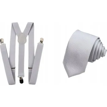 Kravata ŠLE ke kalhotám pánské šedé a KRAVATA pánské šedé stříbrné