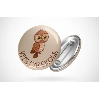Placka pro prvňáky sova Průměr placky: 25 mm