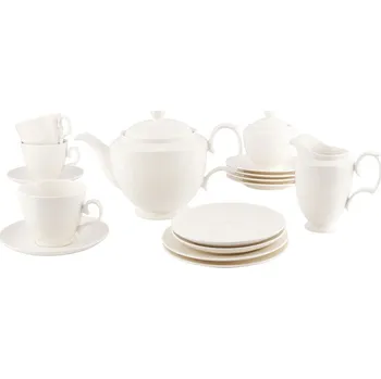 Talíř Porcelánová kávová sada MARIAPAULA KLASYK ECRU pro 6 osob (21 ks.)