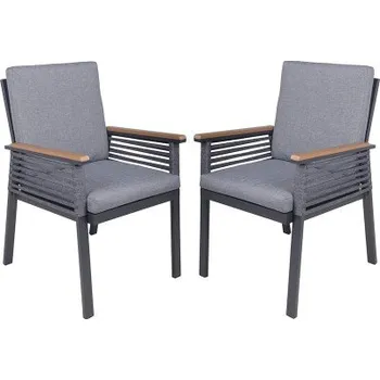 Zahradní nábytek Zahradní židle Denia, sada 2 kusů, černo/šedá - N Garden Pleasure