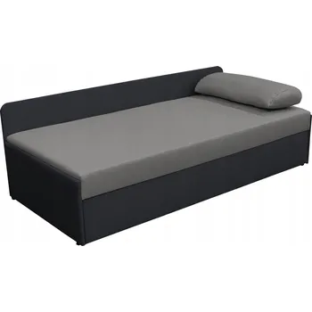 Postel Čalouněná jednolůžková postel Kondela 90x195 cm, odstíny šedé