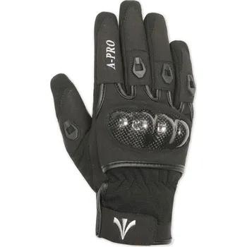 Moto rukavice A-PRO PRESTIGE - černé textilní moto rukavice ,3XL