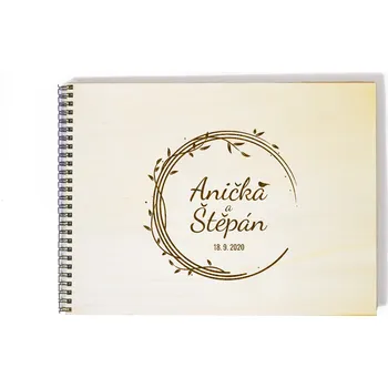 Svatební fotoalbum kruh s ptáčkem