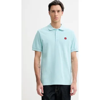 Bavlněné polo tričko Kenzo FF65PO1534PU tyrkysová 60X, vel. M