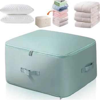 Úložný box ORGANIZÉR TAŠKA NA POVLEČENÍ, PŘIKRÝVKY, OBLEČENÍ, PEVNÝ ÚLOŽNÝ BOX MODRÝ 54X42X60