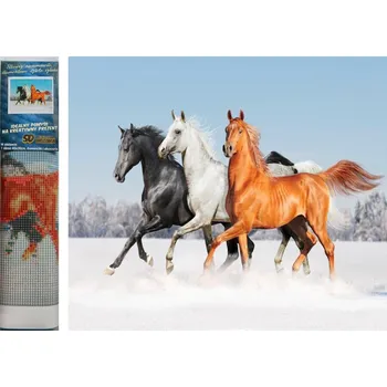 Diamantové malování Norimpex Koňské trio 30 × 40 cm