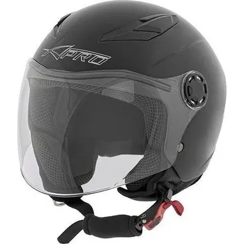 Helma na motorku A-PRO BIKESTAR BK dětská černá otevřená jet přilba – L