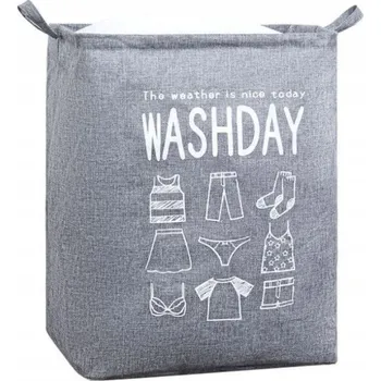 Koš na prádlo Livefy Koš na prádlo Washday 50 × 40 × 50 cm, šedý