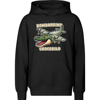 Chlapecká mikina Dětská mikina Bombardirro crocodilo Barva: Černá, Velikost: 10