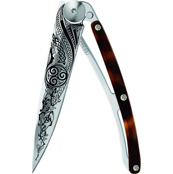 Sport Kapesní nůž Deejo 1AC106 Tattoo Mirror 37g ambered turtle Celtic
