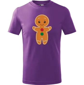 Vánoční dětské tričko Pan Perníček Barva: Fialová, Velikost: 10