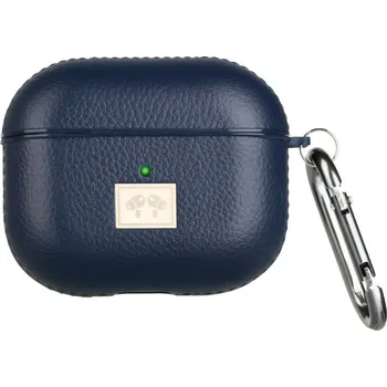 Pouzdro na mobilní telefon Obal z PU kůže s karabinou pro AirPods 3 - tmavě modrý