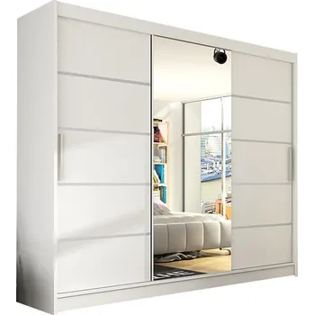Šatní skříň Nejlevnější nábytek Ande VI - bílá / zrcadlo