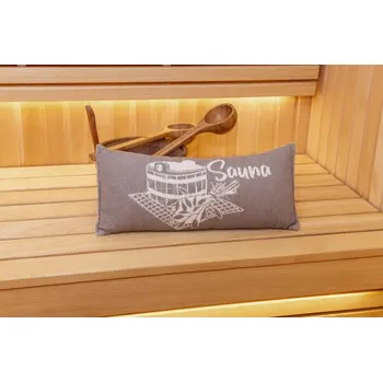 Dekorativní polštářek Wooline Polštářek do sauny 50 x 22 cm, světle šedá