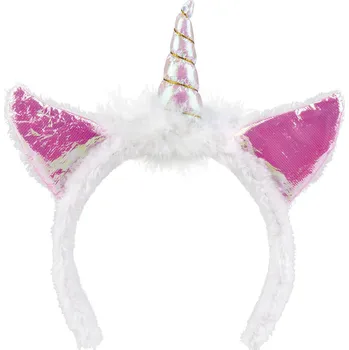 Karnevalový doplněk Boland Čelenka jednorožec s oušky
