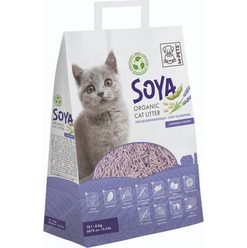 Podestýlka pro kočku M-Pets Stelivo sojové s vůní levandule 15 L