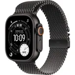 Apple Watch Ultra 3 49mm Černý titan s černým titanovým milánským tahem - L