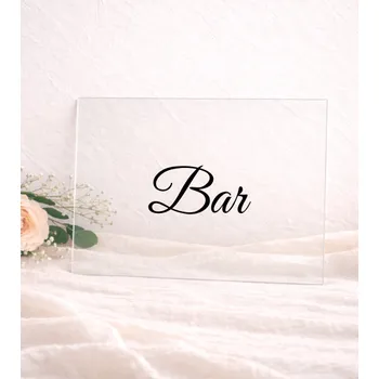 Svatební dekorace Cedulka z plexiskla Bar