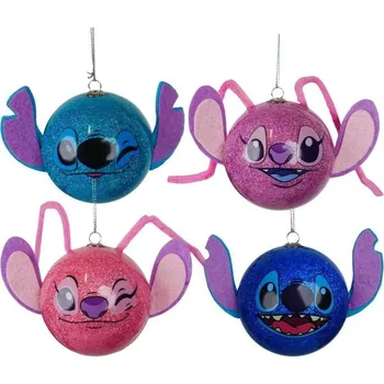 Vánoční dekorace KURT ADLER Disney Stitch Christmas Box Set 4 Pcs 75 mm