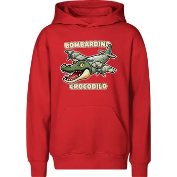 Chlapecká mikina Dětská mikina Bombardirro crocodilo Barva: Červená, Velikost: 8
