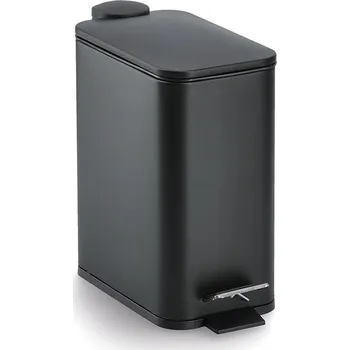 Odpadkový koš ZELLER Odpadkový koš pedálový 5 l, plast černý 28,3 × 14 × 29 cm