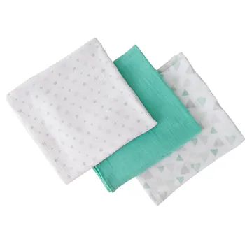 přikrývka SwaddleMe Mušelínová přikrývka 3 ks hvězdičky - trojúhelníky, tyrkysová