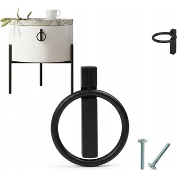 Nábytkové kování ČERNÁ RUKOJEŤ - KLIKA, Nábytková úchytka ROUND, ČERNÁ MATNÁ AKS