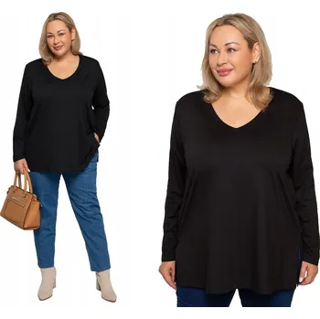 Dámská halenka Černá basic halenka z viskózy PLUS SIZE vel. 60/62