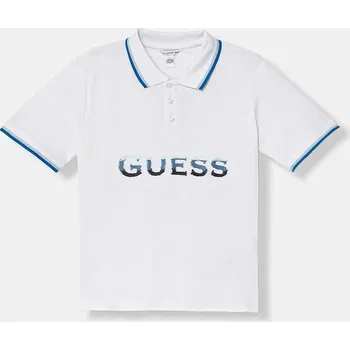 Chlapecké tričko Dětská bavlněná polokošile Guess L6GP00.KADZ4.PPY2.M bílá 00X, vel. 147-157