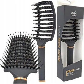 kartáč na vlasy HALO BRUSH KARTÁČ NA ROZČESÁVÁNÍ VLASŮ VELVET FLOW BLACK ČERNÝ HB007