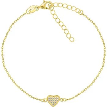 Náramek Brilio Silver Pozlacený náramek Srdce BR18Y (Ag925/1000, 1,47 g)
