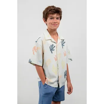 Chlapecká košile Dětská bavlněná košile Mayoral 6178.7H.Boston.PPY2 béžová 01X, vel. 160