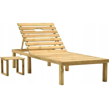 Zahradní lehátko Lehátko VidaXL béžové dřevěné