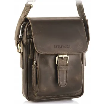 Kabelka Betlewski taška na dokumenty z pravé kůže, bez vzoru