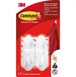 3M Command™ bílé samolepící plastové háčky, střední provedení, nosnost 1300 g, 2 ks
