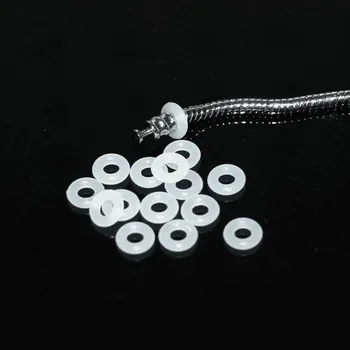 Náramek Silver Star Silikonová vložka do stopperů bílá 10 ks / zarážka na korálek