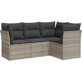 Zahradní sestava Ratanová zahradní souprava VidaXL, šedá, 4 díly