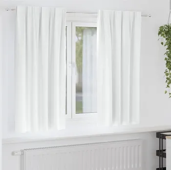 Závěs Závěsy na zatemnění s kroužky 2 pcs Jasně bílá 175 x 140 cm