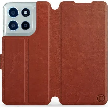 Pouzdro na mobilní telefon Mobiwear Flip pouzdro pro Motorola Moto G56 5G hnědé a šedé